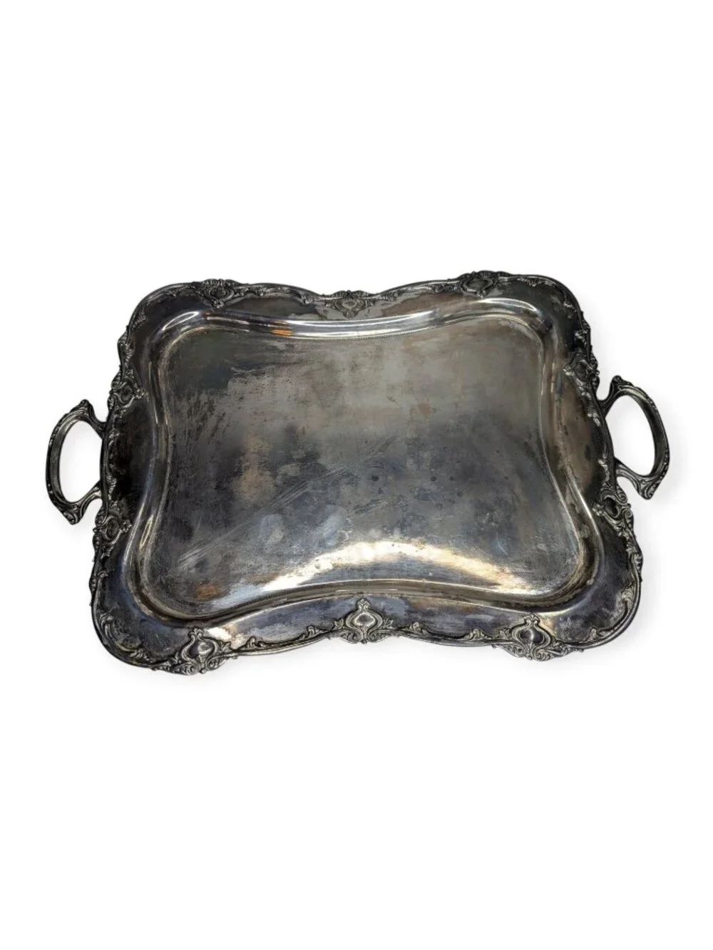 Vintage Mermod Jaccard & Co Quadruple Plate Large Serving Tray w/Double Handles